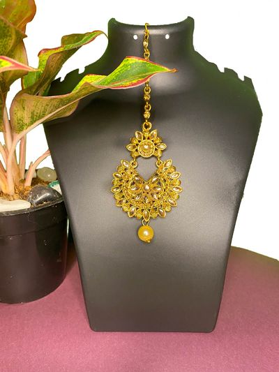 Designer gold sale maang tikka